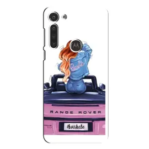 Силиконовый Чехол на Motorola MOTO G8 с картинкой Стильных Девушек (Девушка на машине)