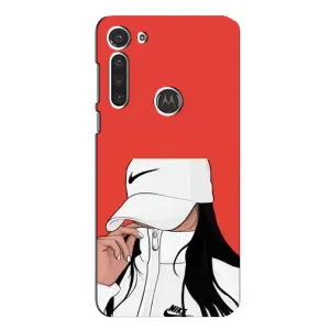 Силиконовый Чехол на Motorola MOTO G8 с картинкой Стильных Девушек (Девушка Nike)