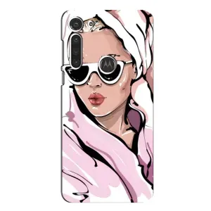 Чехол с картинкой Модные Девчонки Motorola MOTO G8 (Девушка в халате)