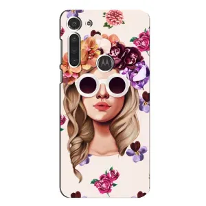 Чехол с картинкой Модные Девчонки Motorola MOTO G8 (Девушка в очках)