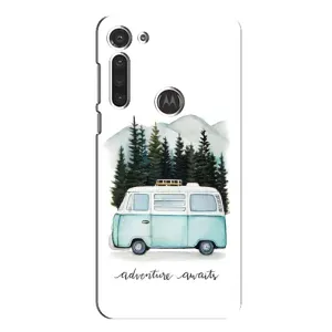 Силиконовый бампер с картинкой машины на Motorola MOTO G8 (Домик на колесах)