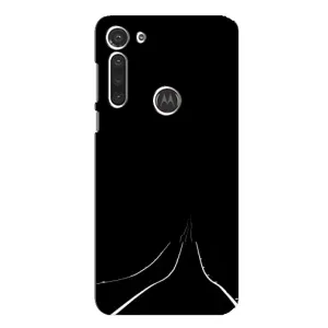 Чехол с картинками на черном фоне для Motorola MOTO G8 (Дорога)