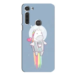 Чехол Unicorn на Motorola MOTO G8 (Единорог космонавт)
