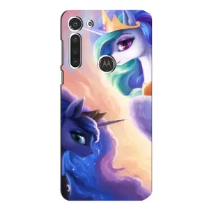 Чехол Unicorn на Motorola MOTO G8 (Единорожки на тучках)