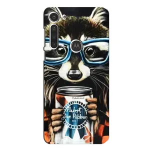 Силиконовый Чехол с Енотами на Motorola MOTO G8 (Енот в очках)