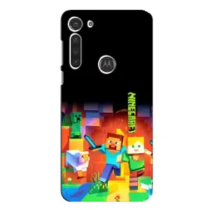 Чехлы для Motorola MOTO G8 (Персонажи Майн Крафт) (Герой Майнкрафт)