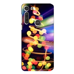Чехол Новогодняя Елка на Motorola MOTO G8 (Гирлянды)