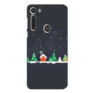 Силиконовый бампер на рождество для Motorola MOTO G8 (Город зимний)