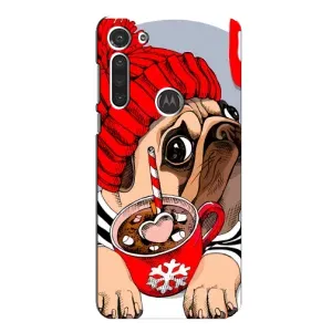 Бампер для Motorola MOTO G8 с картинкой "Песики" (Грустная собака)