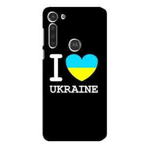 Чехол с Украинской символикой на Мото Джи 8 (I Love Ukraine)