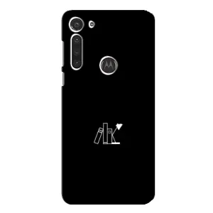 Чехол с картинками на черном фоне для Motorola MOTO G8 (Книжки)