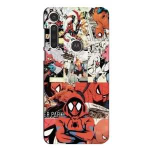 Чехол Супергерой Человека Паука на Motorola MOTO G8 (Комикс Паука)