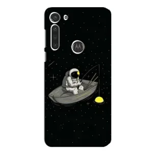 Силиконовый Чехол с принтом "Космонавты" на Motorola MOTO G8 (Космонавт на рыбалке)