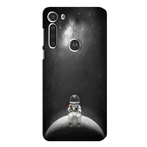 Силиконовый Чехол с принтом "Космонавты" на Motorola MOTO G8 (Космонавт романтик)