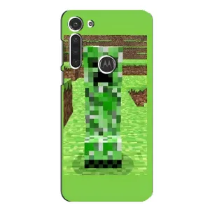 Чехлы для Motorola MOTO G8 (Персонажи Майн Крафт) (Крипер 2)
