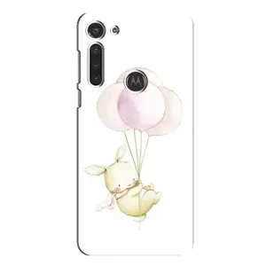 Силиконовый бампер с картинкой животных для Motorola MOTO G8 (Кролик и шарики)