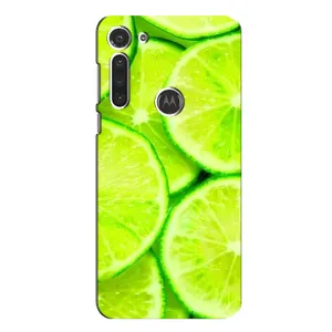 Чохол з зображенням смачної їжі для Motorola MOTO G8 (Лайм)
