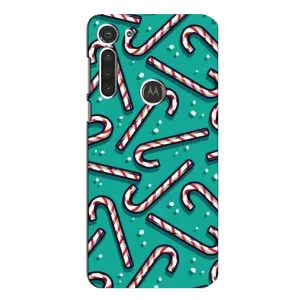Силиконовый бампер на рождество для Motorola MOTO G8 (Леденцы)