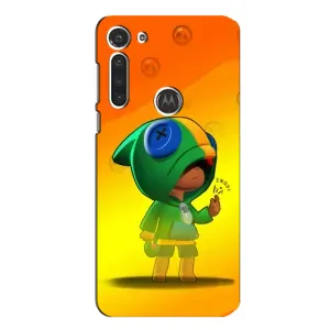 Чохол Бравл Старс для Motorola MOTO G8 (LEON в кофті)