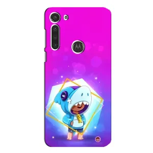 Чохол Бравл Старс для Motorola MOTO G8 (Леон у костюмі Акули)