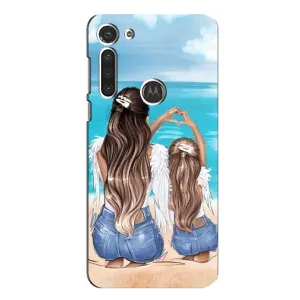 Чехлы для МАМЫ на Motorola MOTO G8 (Мама и дочь)