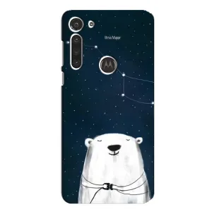 Силиконовый бампер с картинкой животных для Motorola MOTO G8 (Медведица)
