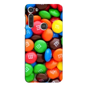 Чохол з зображенням смачної їжі для Motorola MOTO G8 (Різнокольорові M&M'S)