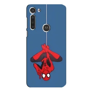 Чехол Супергерой Человека Паука на Motorola MOTO G8 (На паутине)