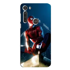 Чехол Супергерой Человека Паука на Motorola MOTO G8 (Паук на доме)