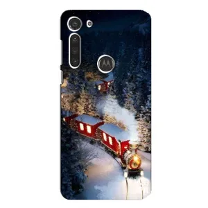 Силиконовый бампер на рождество для Motorola MOTO G8 (Поезд)
