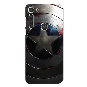 Чехол с Щитом Капитана Америки на Motorola MOTO G8 (Ретро Щит Капитана)