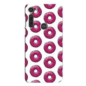 Чохол з зображенням смачної їжі для Motorola MOTO G8 (Рожеві пончик)