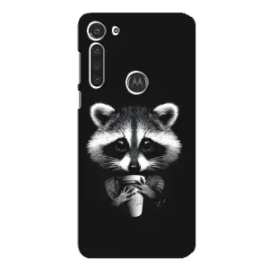 Силиконовый Чехол с Енотами на Motorola MOTO G8 (С кофем)