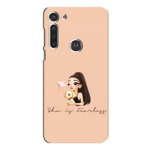 Силиконовый Чехол на Motorola MOTO G8 с картинкой Стильных Девушек (С собакой)