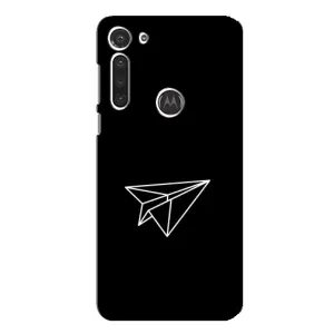 Чехол с картинками на черном фоне для Motorola MOTO G8 (Самолетик)