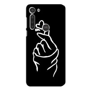 Чехлы (Знак сердечка) на Motorola MOTO G8 (Сердце на черном)