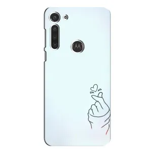 Чехлы (Знак сердечка) на Motorola MOTO G8 (Сердце на голубом)