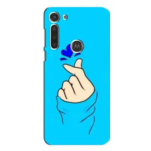 Чехлы (Знак сердечка) на Motorola MOTO G8 (Сердце на синем)