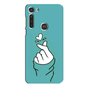 Чехлы (Знак сердечка) на Motorola MOTO G8 (Сердечко на бирюзовом)