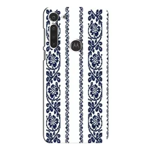 Силиконовый Чехол на Motorola MOTO G8 с картинкой Вышиванки (Синяя вышиванка)