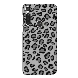 Чехол с леопардовым принтом на Motorola MOTO G8 (Темный леопрад)