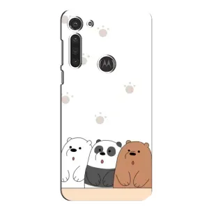 Чехлы с изображением разных животных для Motorola MOTO G8 (Удивленные медвеженки)