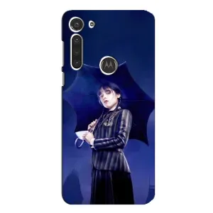 Чохол з картинкою Венсдей на Motorola MOTO G8 (Венсдей з парасолькою)