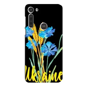 Чехол на Motorola MOTO G8 Украинский дизайн (Ukraine в цветочках)