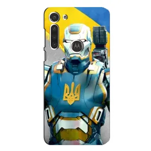 Силиконовый Чехол на Motorola MOTO G8 (Я-Украина) (Украинский робокоп)
