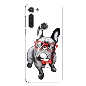 Бампер для Motorola MOTO G8 с картинкой "Песики" (В очках)