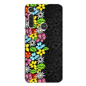 Чехол с Цветами для Motorola MOTO G8 (Яркие цветы)