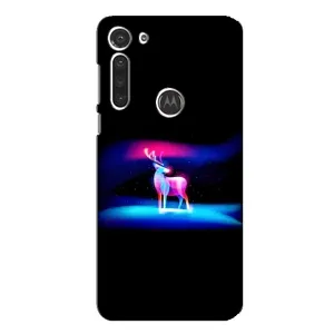 Силиконовый бампер с картинкой животных для Motorola MOTO G8 (Яркий олень)