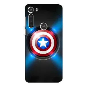Чехол с Щитом Капитана Америки на Motorola MOTO G8 (Яркий Щит Капитана)