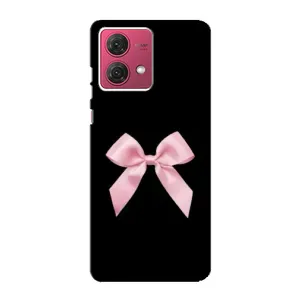 Чехол банты для Motorola MOTO G84 (Бант на черном)